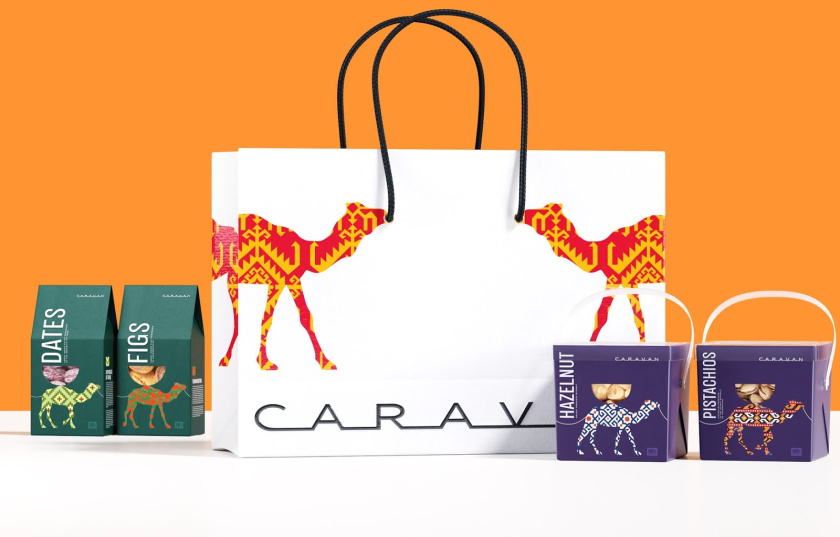  Caravan 堅(jiān)果和干果品牌包裝設(shè)計(jì)“駱駝”主視覺形象