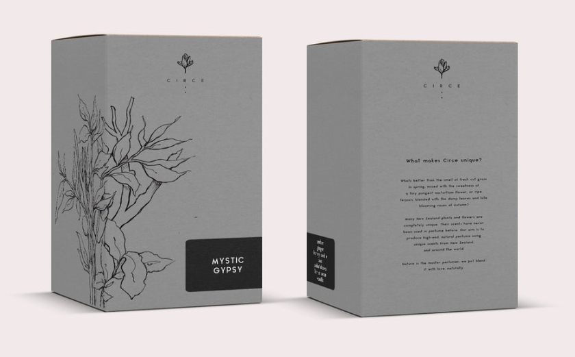 帶有自然插圖的香水盒包裝設(shè)計