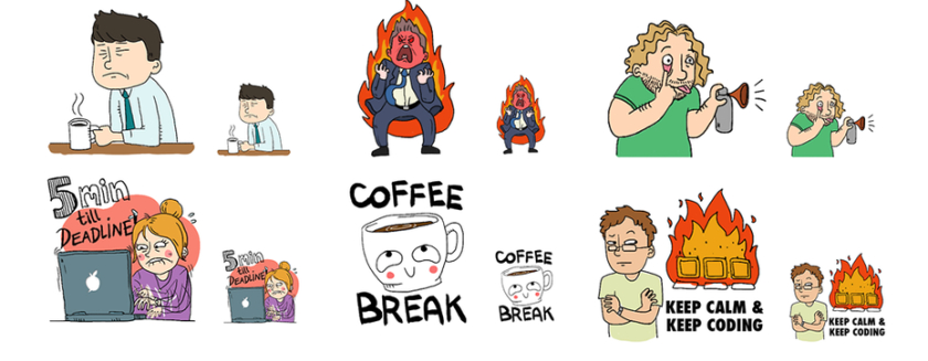 設計聊天個性表情包（卡通吉祥物表情符號）-各種表情貼紙設計