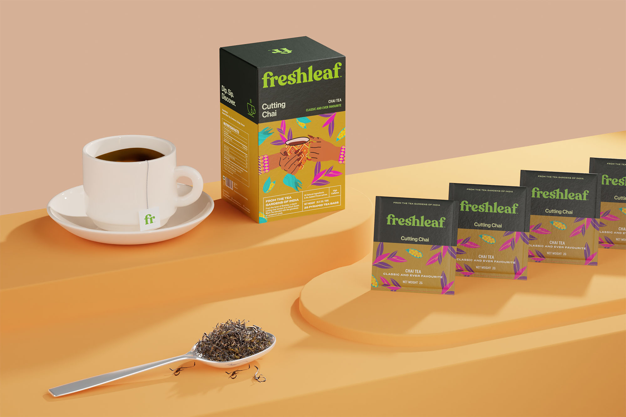 Freshleaf袋泡茶葉包裝設(shè)計(jì),現(xiàn)代時(shí)尚矢量插畫(huà)風(fēng)格 Freshleaf袋泡茶葉包裝設(shè)計(jì),現(xiàn)代時(shí)尚矢量插畫(huà)風(fēng)格