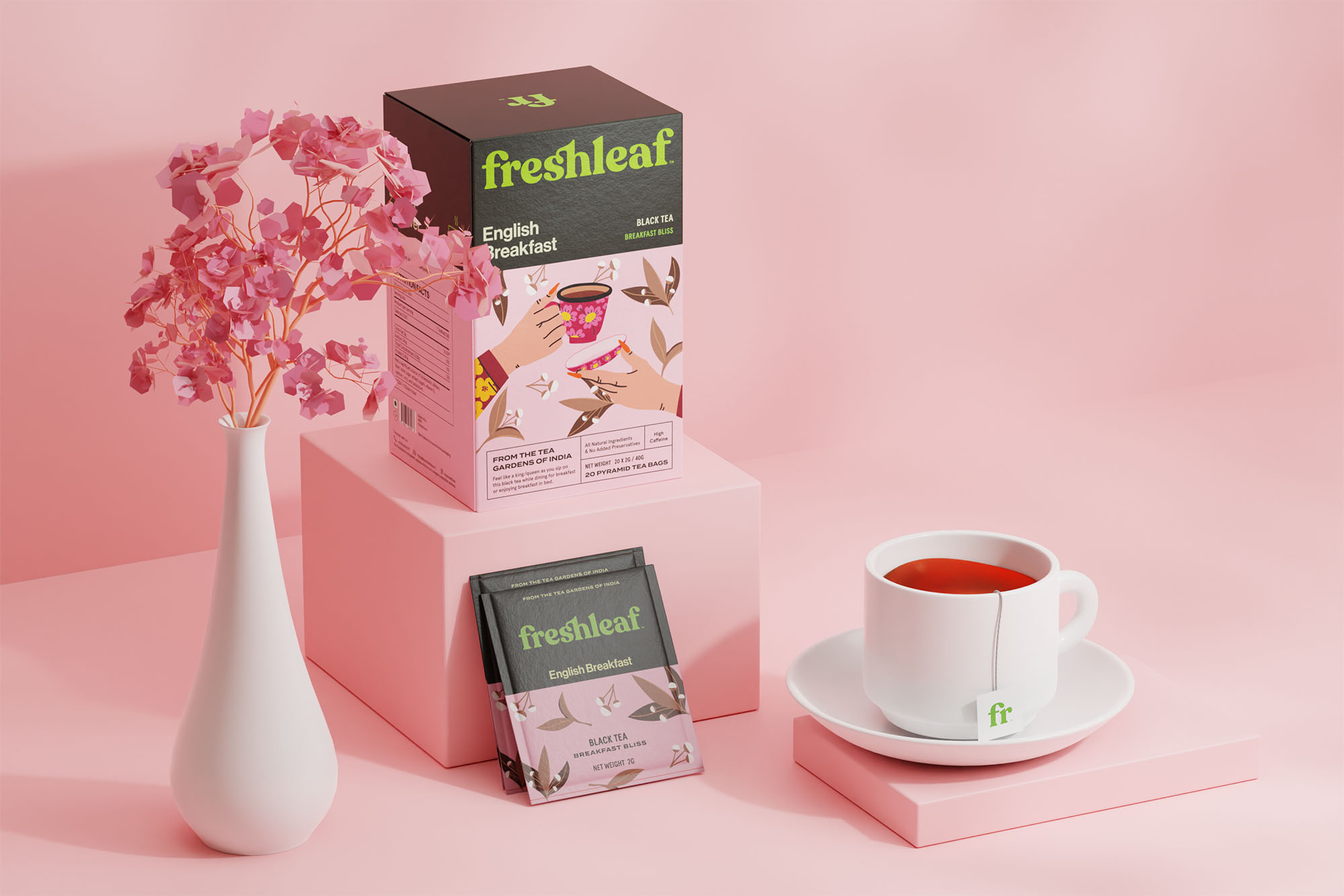 Freshleaf袋泡茶葉包裝設(shè)計(jì),現(xiàn)代時(shí)尚矢量插畫(huà)風(fēng)格 Freshleaf袋泡茶葉包裝設(shè)計(jì),現(xiàn)代時(shí)尚矢量插畫(huà)風(fēng)格