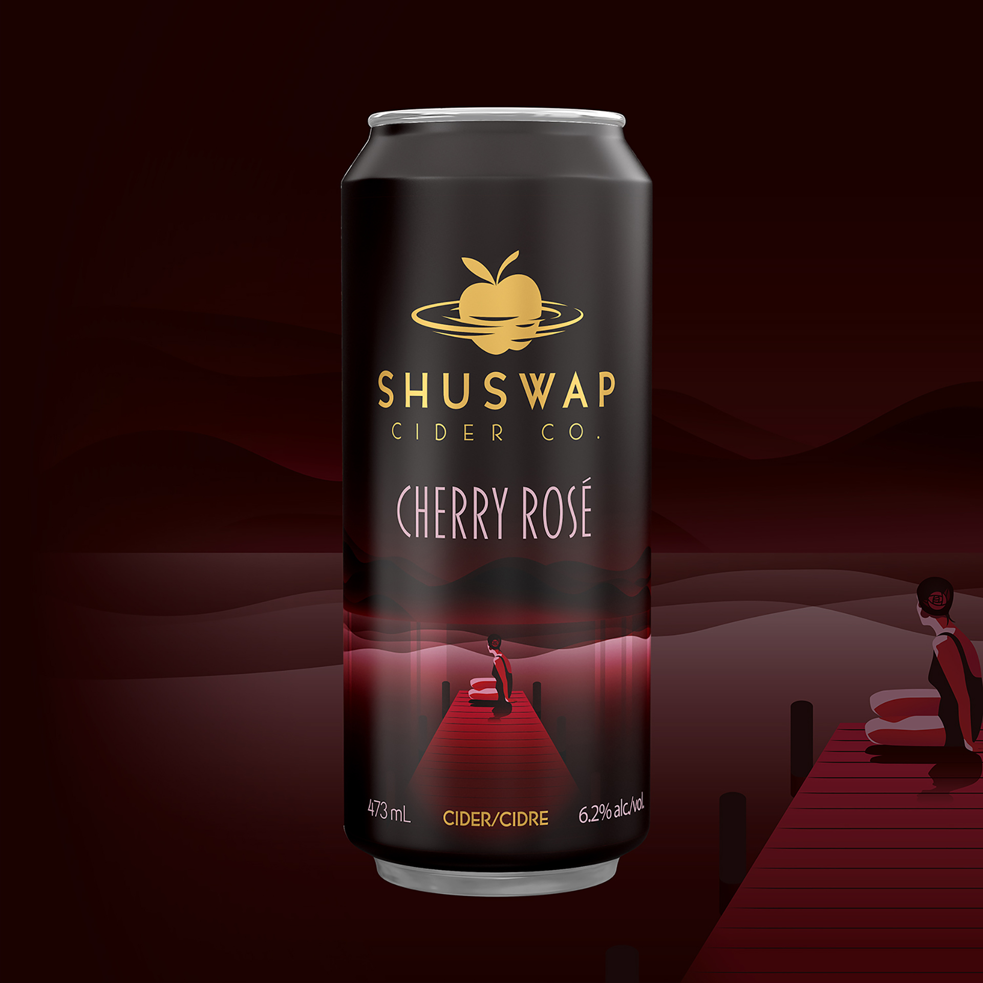 Shuswap 蘋果酒包裝設計“復古夢幻插畫”