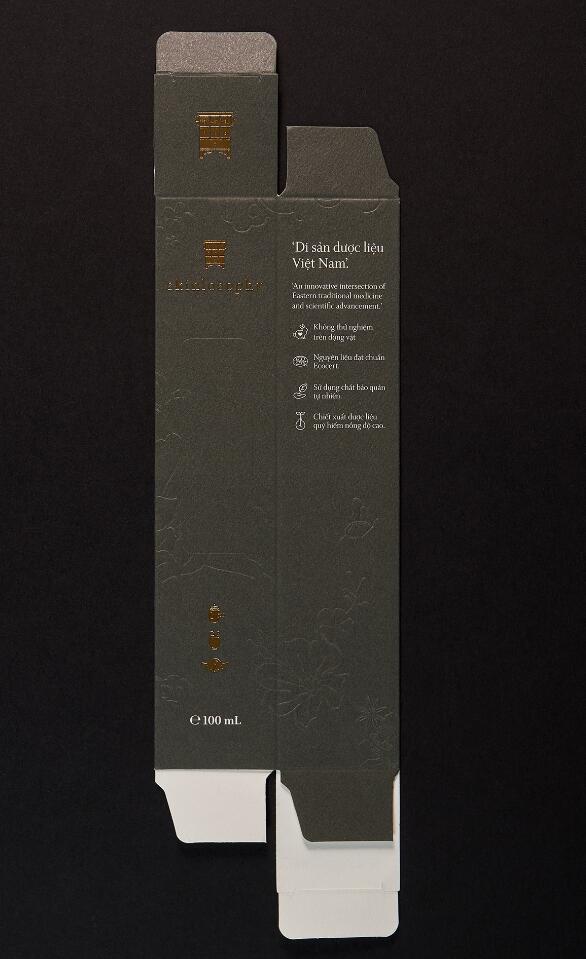 Skinlosophy 東方中藥草本化妝品包裝設計“金箔沖壓工藝”