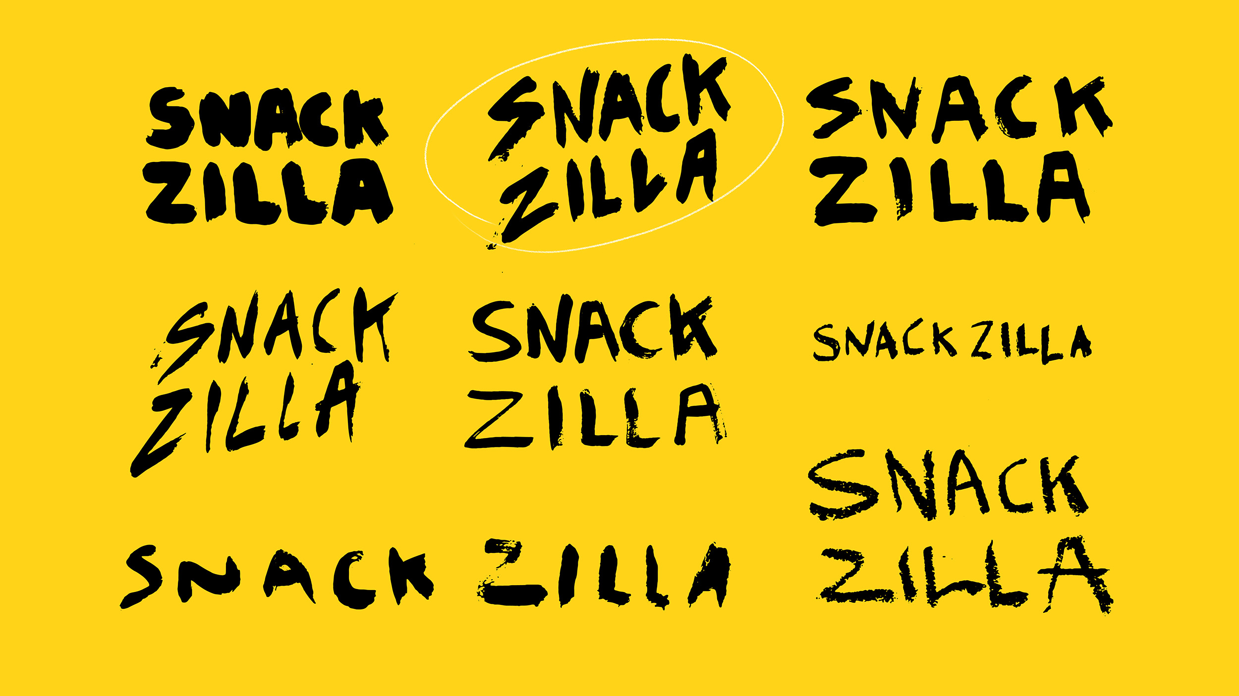 Snackzilla 燕麥餅干兒童低糖零食包裝設(shè)計(jì)，夸張的動(dòng)物線條插畫