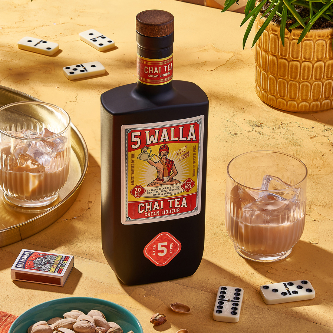 5 WALLA柴茶奶油利口養(yǎng)生酒包裝設(shè)計，源自印度火柴盒藝術(shù)插畫