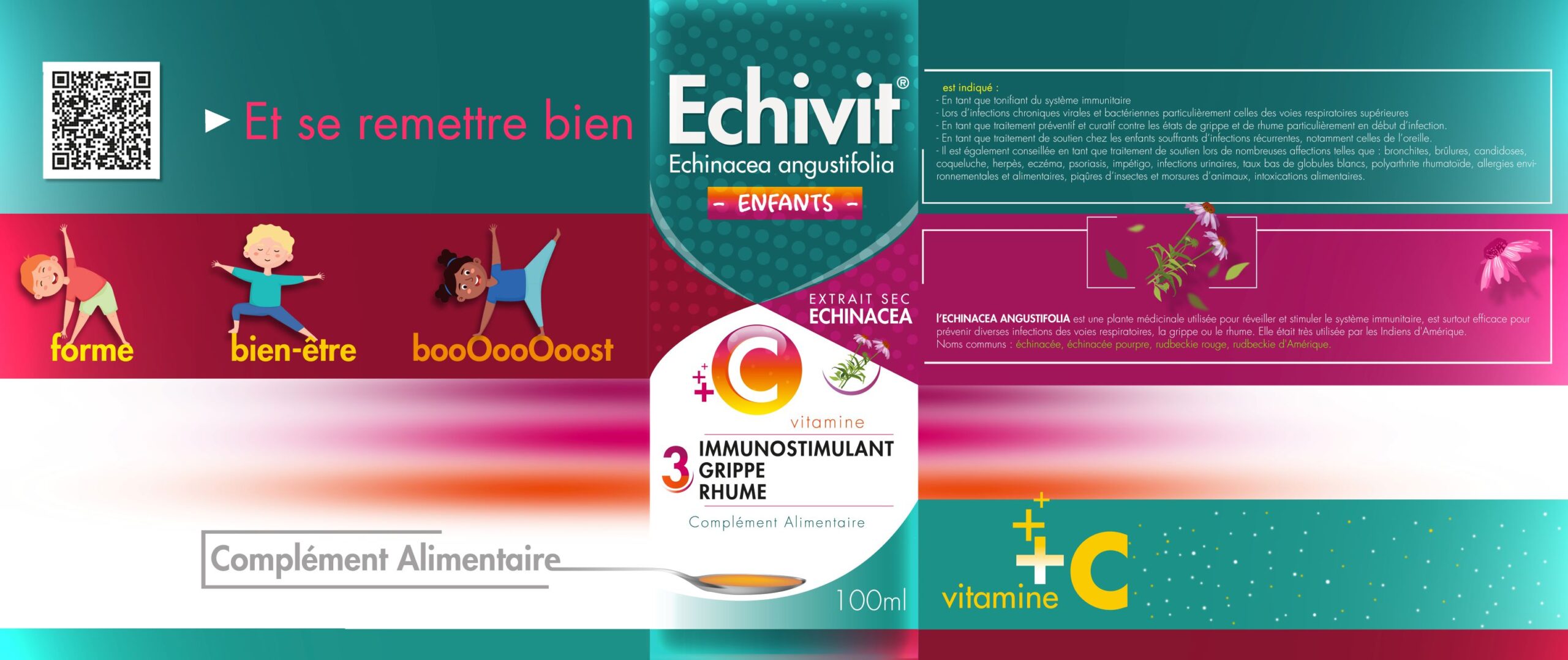 Ecivit OTC藥品包裝設(shè)計，突出品牌與交叉色塊版式