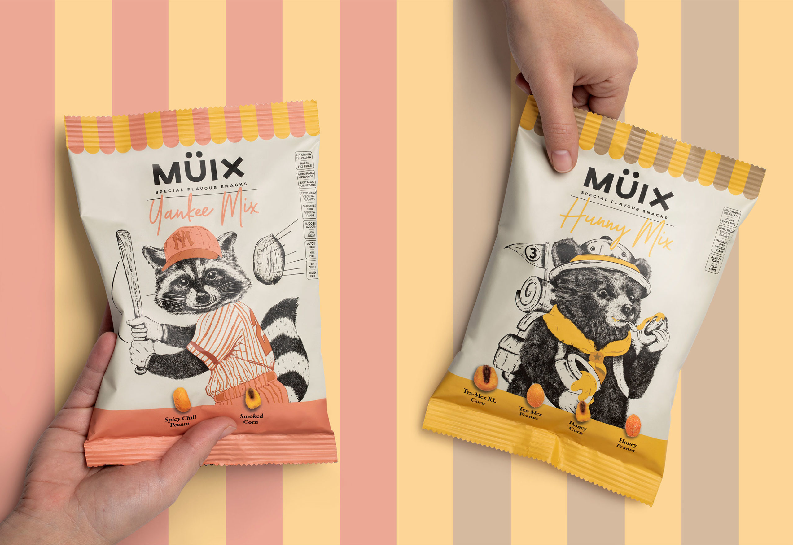 Müix混合口味堅果食品包裝設(shè)計“動物擬人”插畫 Müix混合口味堅果食品包裝設(shè)計“動物擬人”插畫