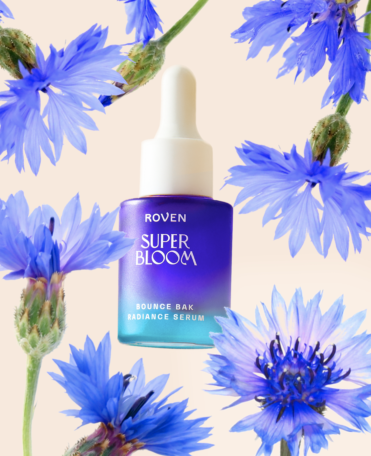 Superbloom 純植物素化妝品包裝設計，漸變水彩綻放女性美麗