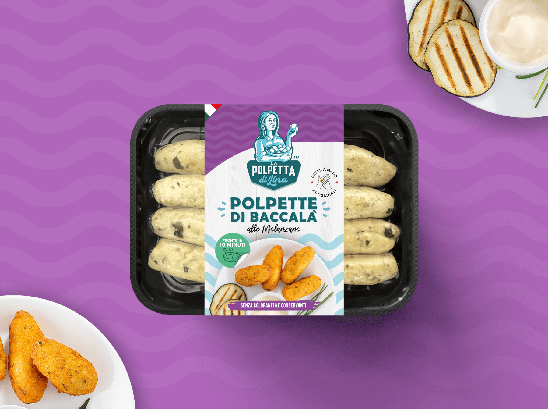 意大利莉娜魚丸包裝設(shè)計,藝術(shù)人物;logo+明亮配色 意大利莉娜魚丸包裝設(shè)計,藝術(shù)人物;logo+明亮配色