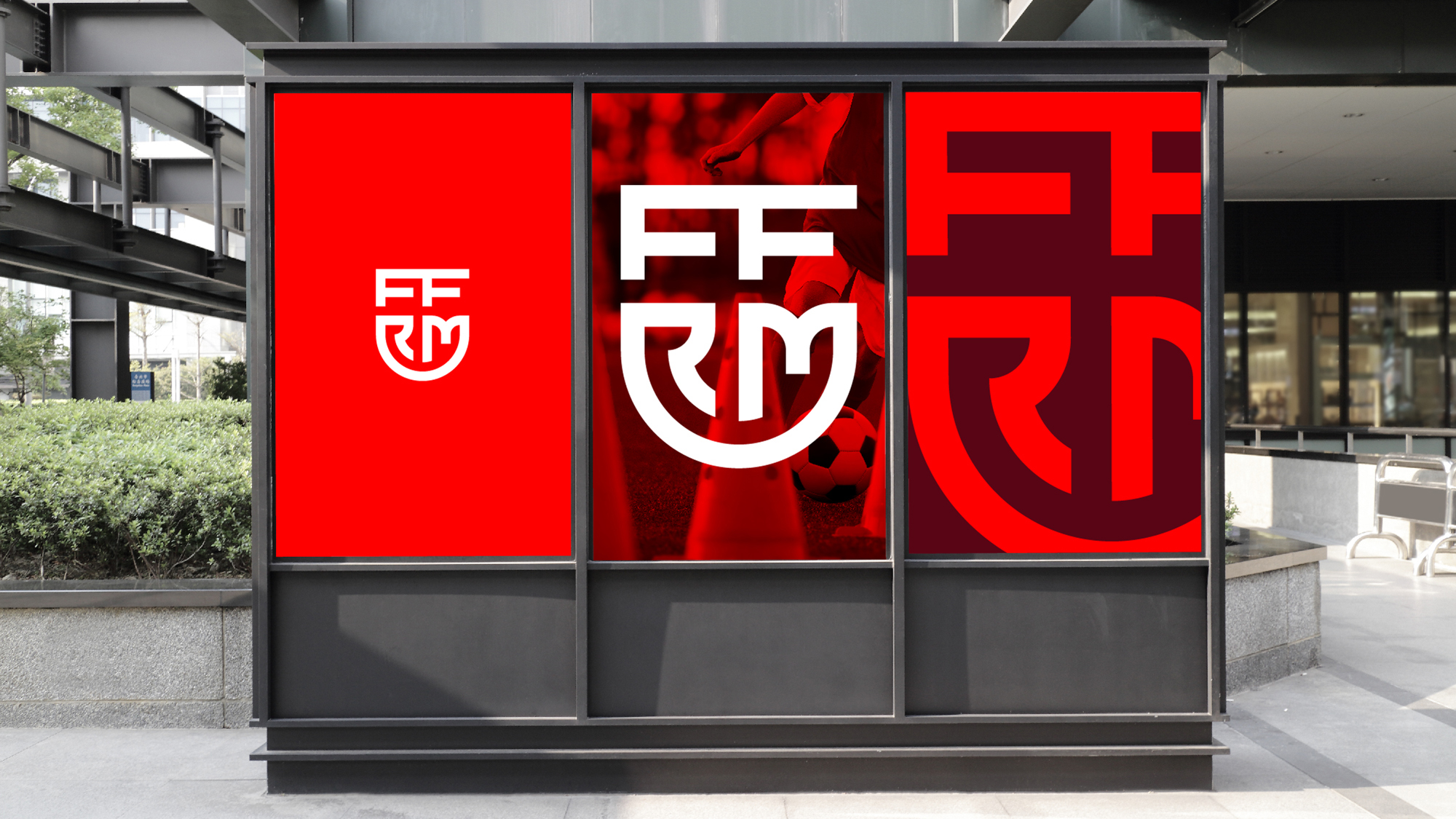 FFRM穆爾西亞地區(qū)足球聯(lián)合會(huì)俱樂(lè)部字母盾牌logo設(shè)計(jì)vi設(shè)計(jì)