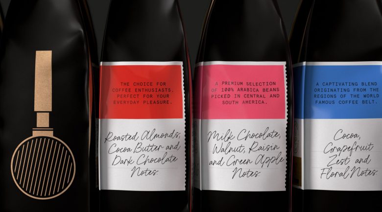 Buondi 咖啡標(biāo)簽貼紙包裝設(shè)計(jì)與字母中間切開(kāi)標(biāo)志設(shè)計(jì) Buondi 咖啡標(biāo)簽貼紙包裝設(shè)計(jì)與字母中間切開(kāi)標(biāo)志設(shè)計(jì)