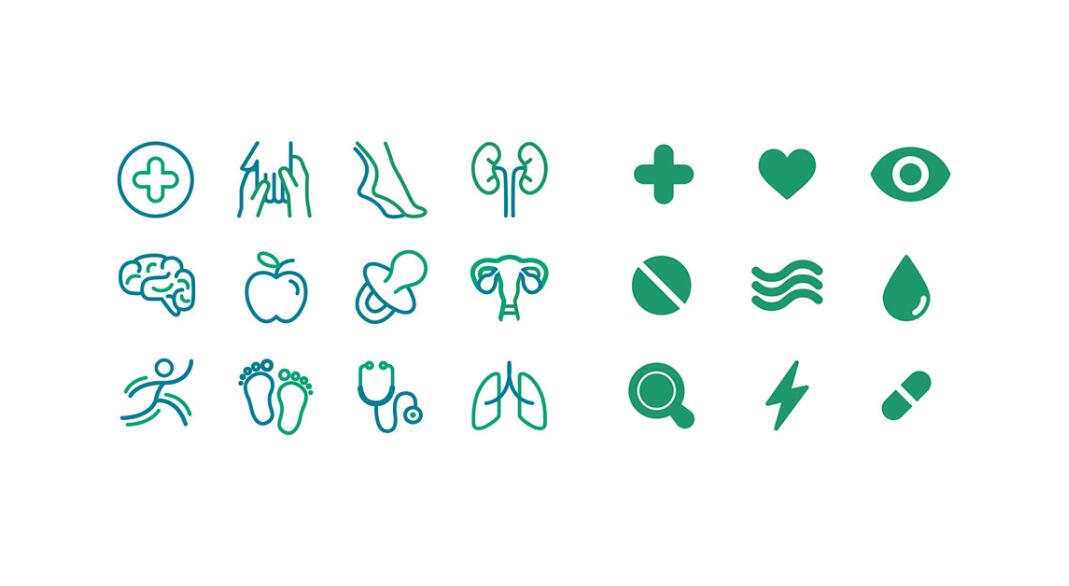 Esmeralda 保健診所醫(yī)院logo設計vi設計，醫(yī)療十字、膠囊與愛心元素