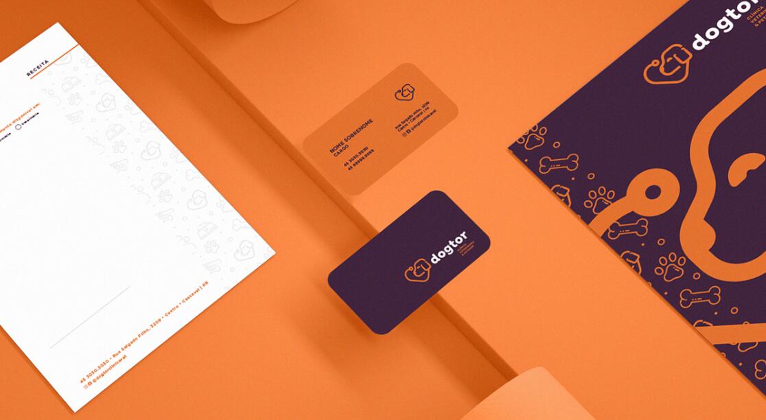 Dogtor 寵物醫(yī)院獸醫(yī)診所logo設(shè)計vi設(shè)計，愛心+醫(yī)生+狗