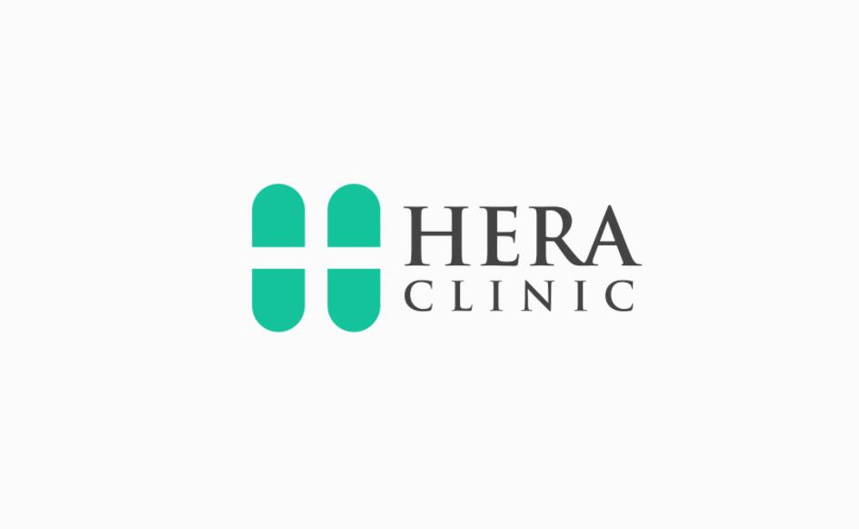Hera Clinic 赫拉診所醫(yī)院logo設(shè)計vi設(shè)計，H字母+十字