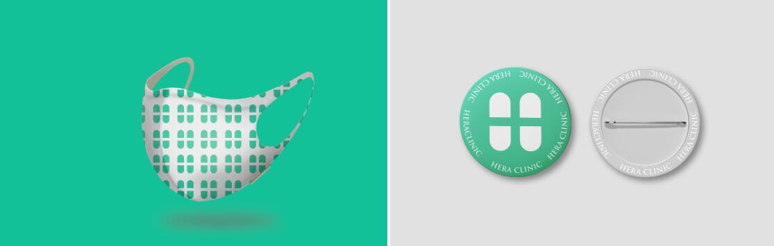 Hera Clinic 赫拉診所醫(yī)院logo設(shè)計vi設(shè)計，H字母+十字