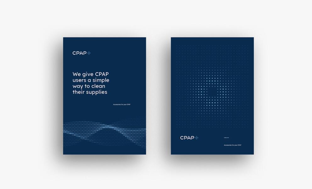 CPAP+睡眠呼吸暫停通氣治療醫(yī)療設(shè)備品牌logo設(shè)計(jì)視覺(jué)形象vi設(shè)計(jì)“圓點(diǎn)氣流”圖案