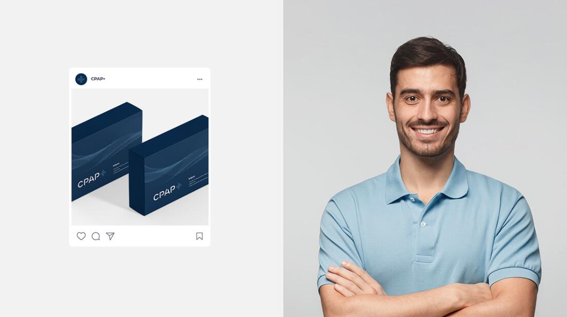 CPAP+睡眠呼吸暫停通氣治療醫(yī)療設備品牌logo設計視覺形象vi設計“圓點氣流”圖案