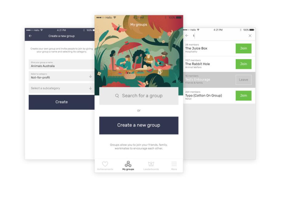 The Darwin Challenge不吃肉app應(yīng)用程序界面設(shè)計與風(fēng)景矢量插畫設(shè)計風(fēng)格