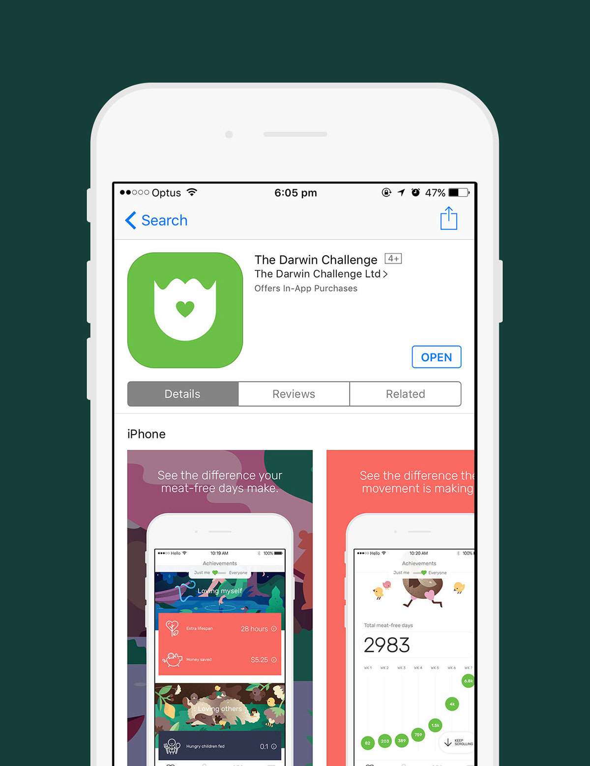 The Darwin Challenge不吃肉app應(yīng)用程序界面設(shè)計與風(fēng)景矢量插畫設(shè)計風(fēng)格
