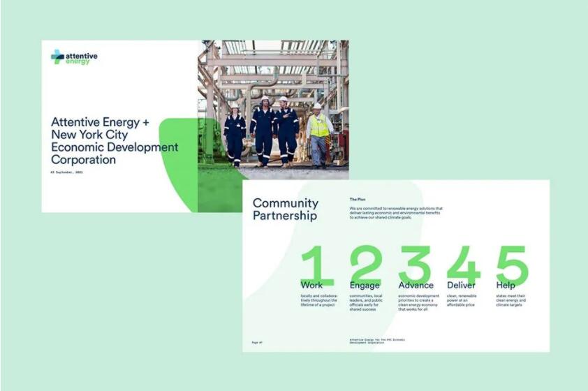 Attentive 風力能源公司箭頭新logo設計視覺形象vi設計