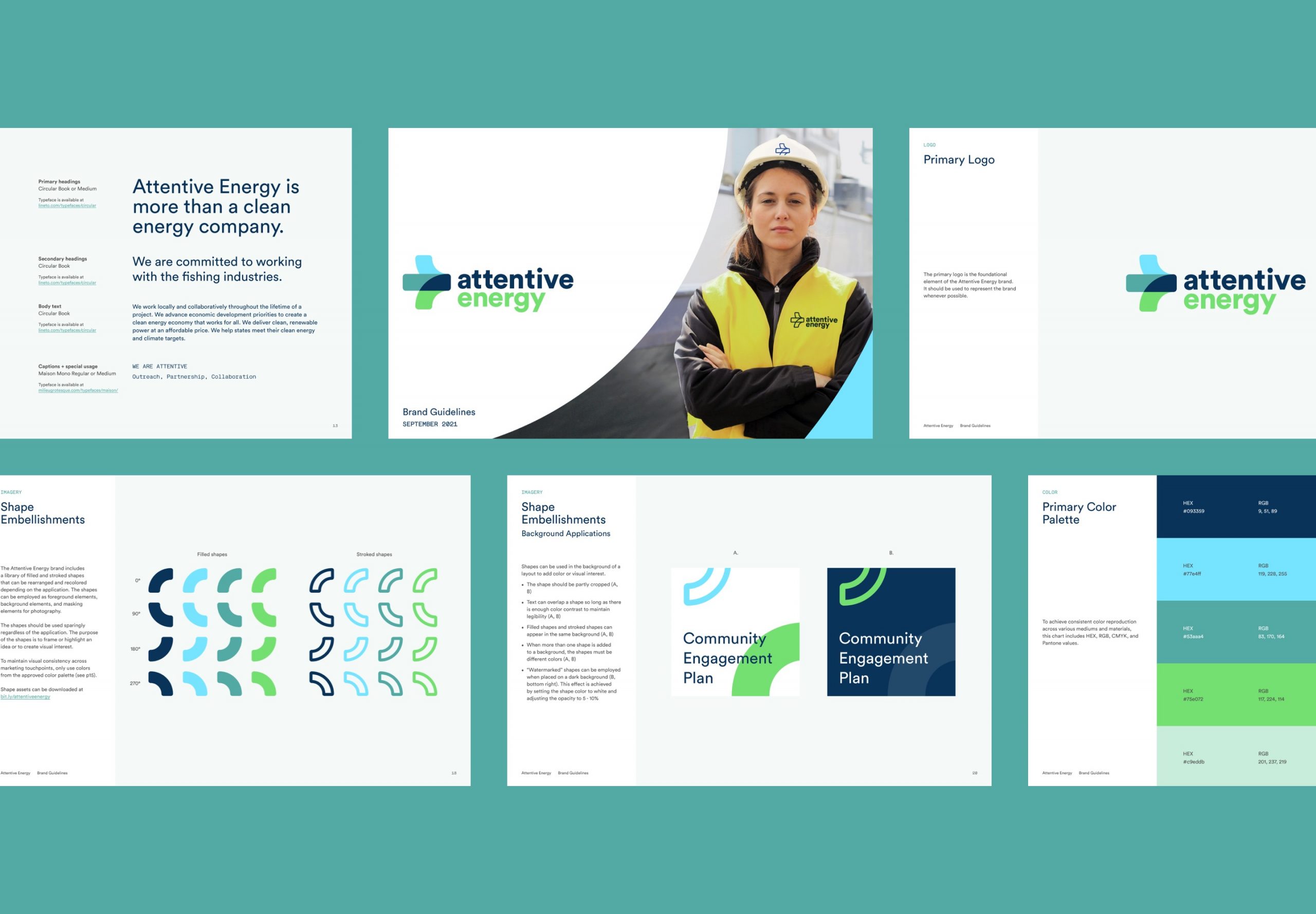 Attentive 風力能源公司箭頭新logo設計視覺形象vi設計