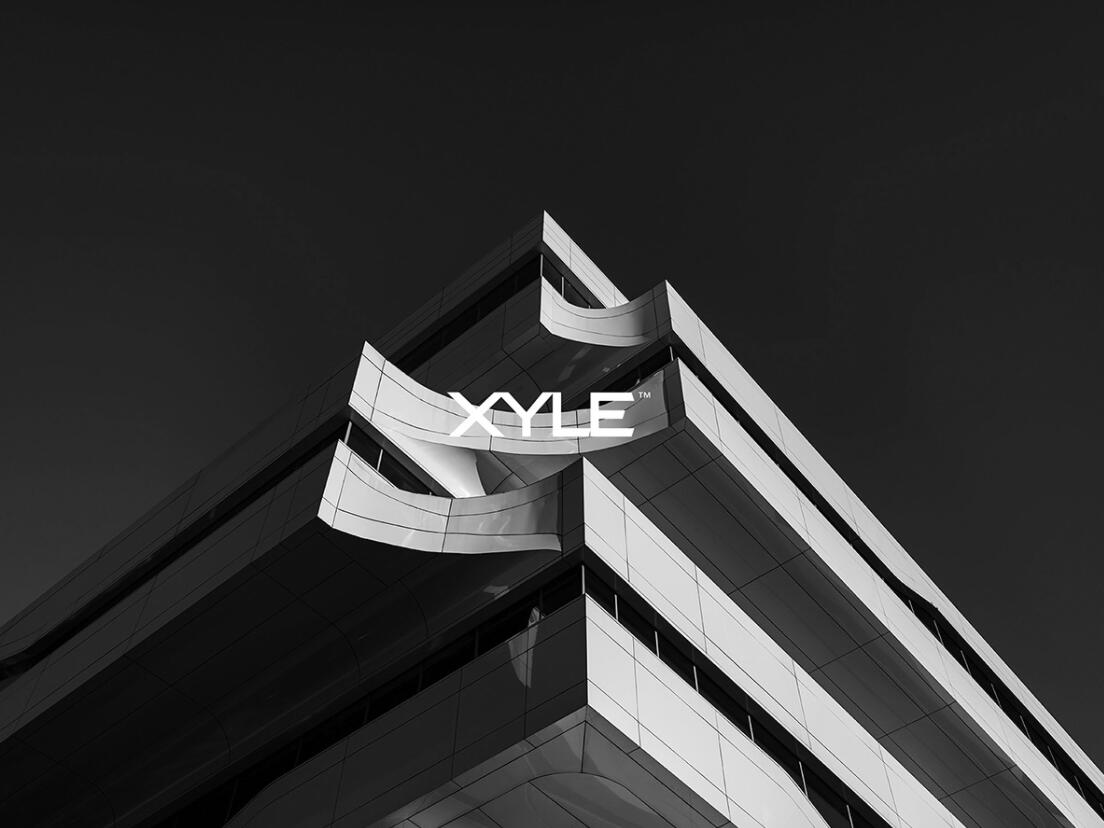 Xyle建筑設(shè)計(jì)公司logo設(shè)計(jì)品牌形象vis設(shè)計(jì)，x磚塊logo與超酷黑白漸變vi風(fēng)