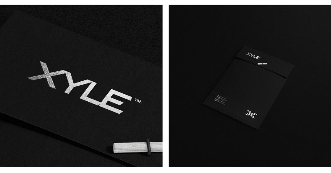 Xyle建筑設(shè)計(jì)公司logo設(shè)計(jì)品牌形象vis設(shè)計(jì)，x磚塊logo與超酷黑白漸變vi風(fēng)