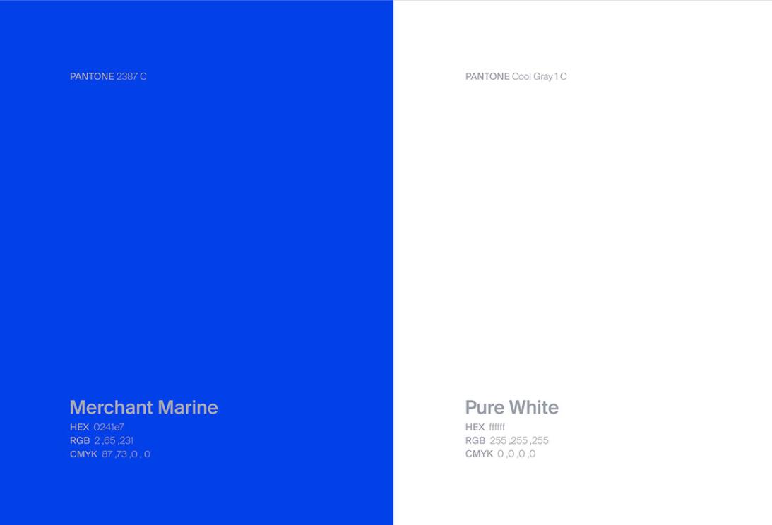 Recore 航運(yùn)公司logo設(shè)計(jì)vi設(shè)計(jì)，雙線條“R”字母與藍(lán)灰配色