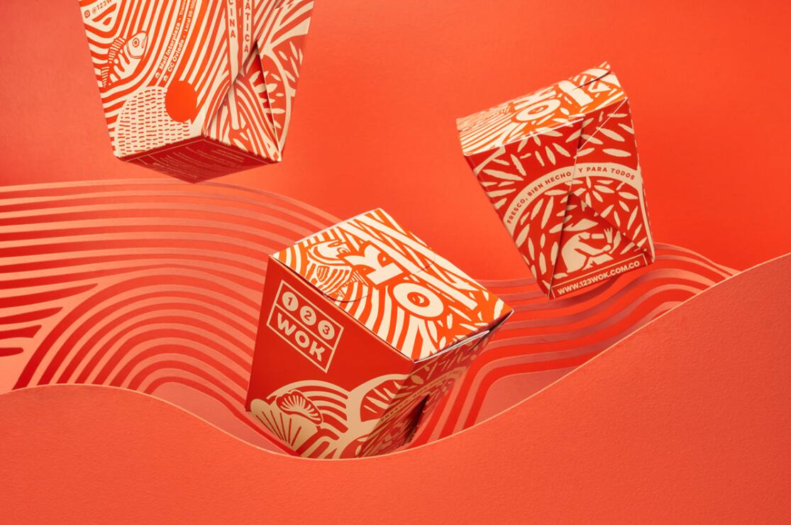 123wok餐廳餐飲外賣食品包裝盒設(shè)計“線條插畫” 123wok餐廳餐飲外賣食品包裝盒設(shè)計“線條插畫”