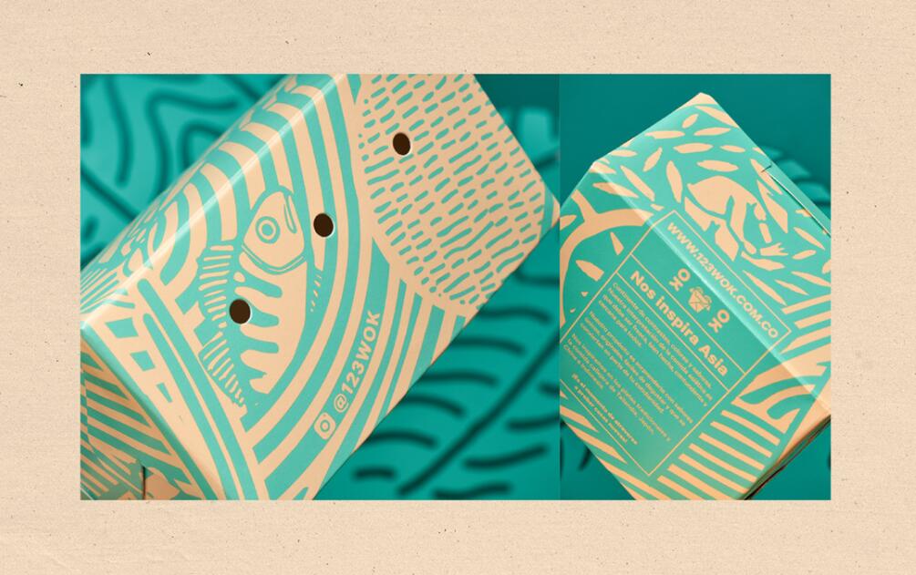 123wok餐廳餐飲外賣食品包裝盒設(shè)計“線條插畫” 123wok餐廳餐飲外賣食品包裝盒設(shè)計“線條插畫”