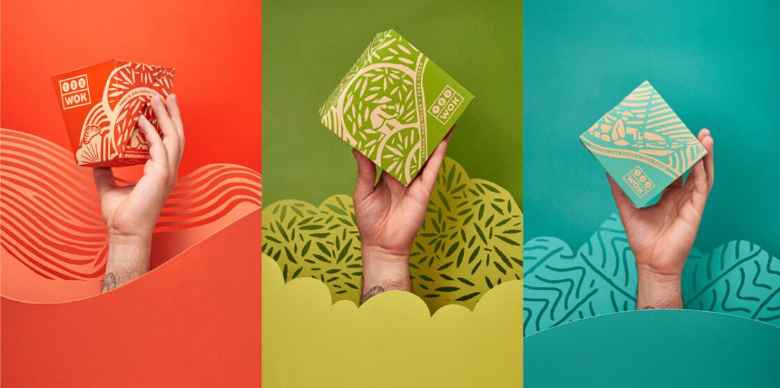 123wok餐廳餐飲外賣食品包裝盒設(shè)計“線條插畫” 123wok餐廳餐飲外賣食品包裝盒設(shè)計“線條插畫”