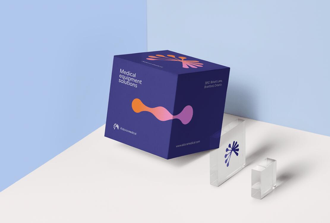 Aldora 醫(yī)療用品公司logo設計vi設計，基因重疊+字母A