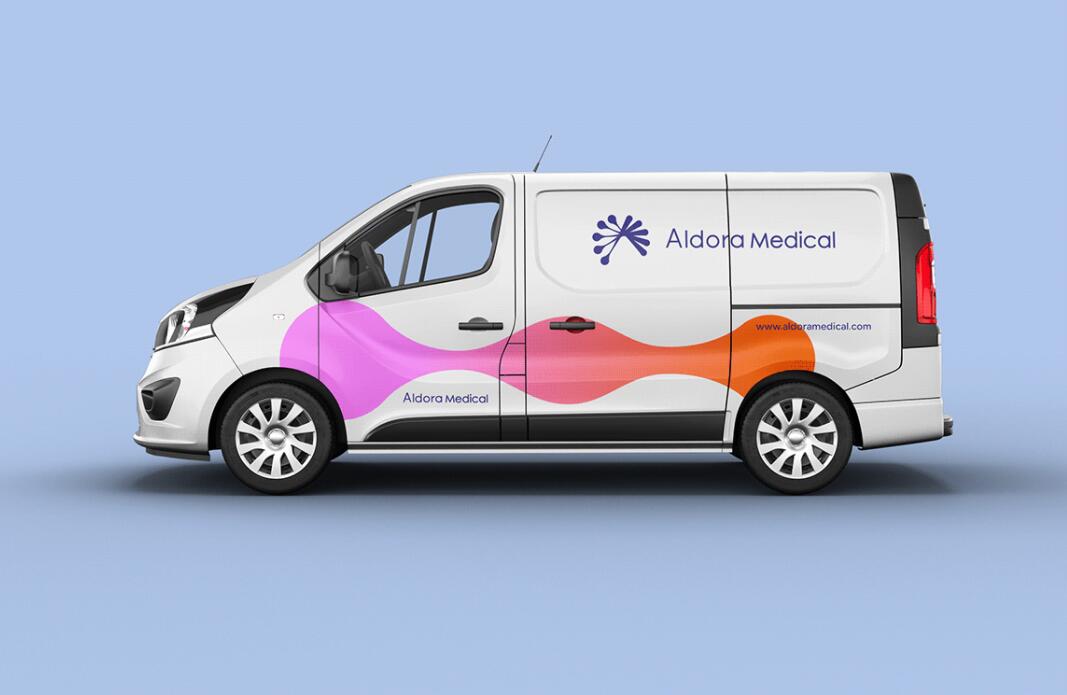 Aldora 醫(yī)療用品公司logo設計vi設計，基因重疊+字母A