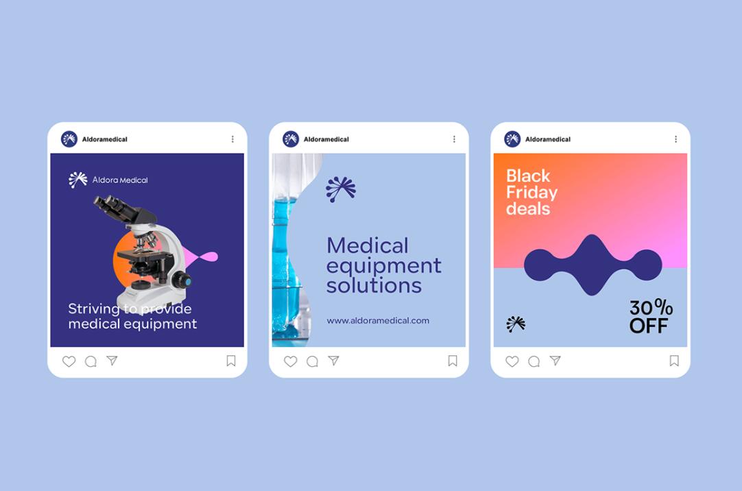 Aldora 醫(yī)療用品公司logo設計vi設計，基因重疊+字母A