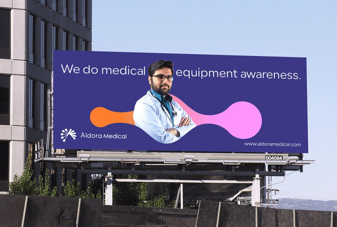 Aldora 醫(yī)療用品公司logo設計vi設計，基因重疊+字母A