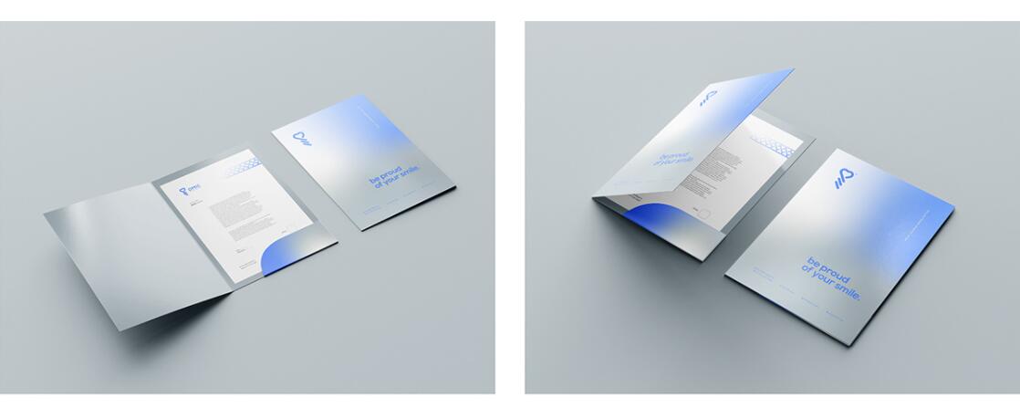 DMIC 亞科診所品牌logo-vi設(shè)計(jì)，明亮輕藍(lán)紫色搭配略灰色