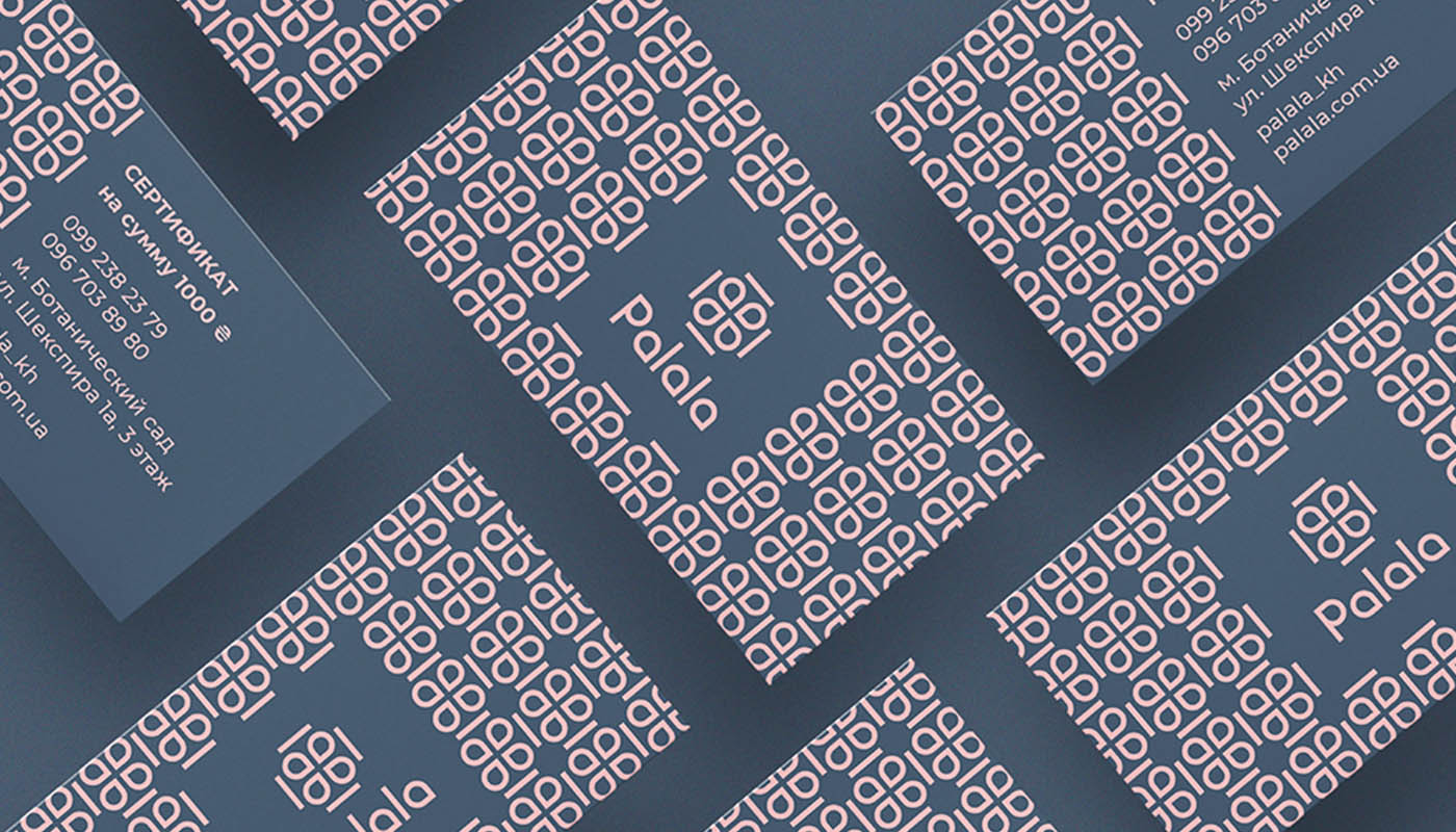 palala瘦身減肥產(chǎn)品與服務(wù)工作室品牌logo設(shè)計形象vi設(shè)計,方形花朵高識別風(fēng)格-名片