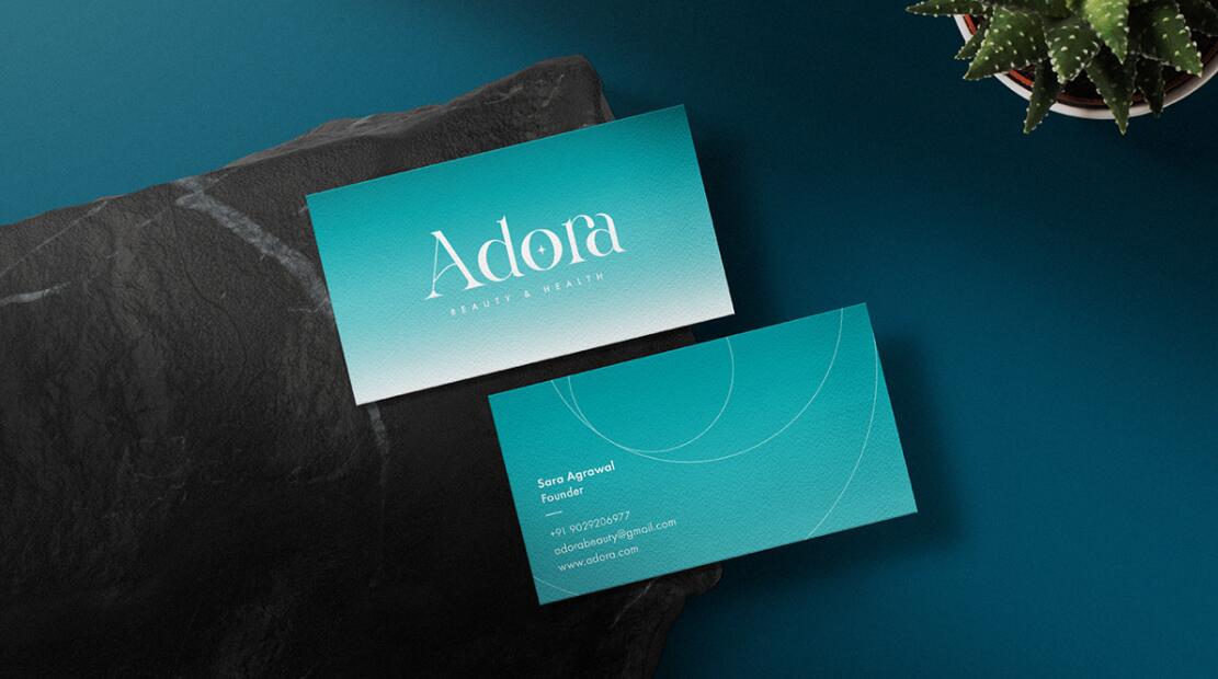 Adora護(hù)膚和美容品牌LOGO設(shè)計(jì)包裝設(shè)計(jì)，淡雅漸變風(fēng)格