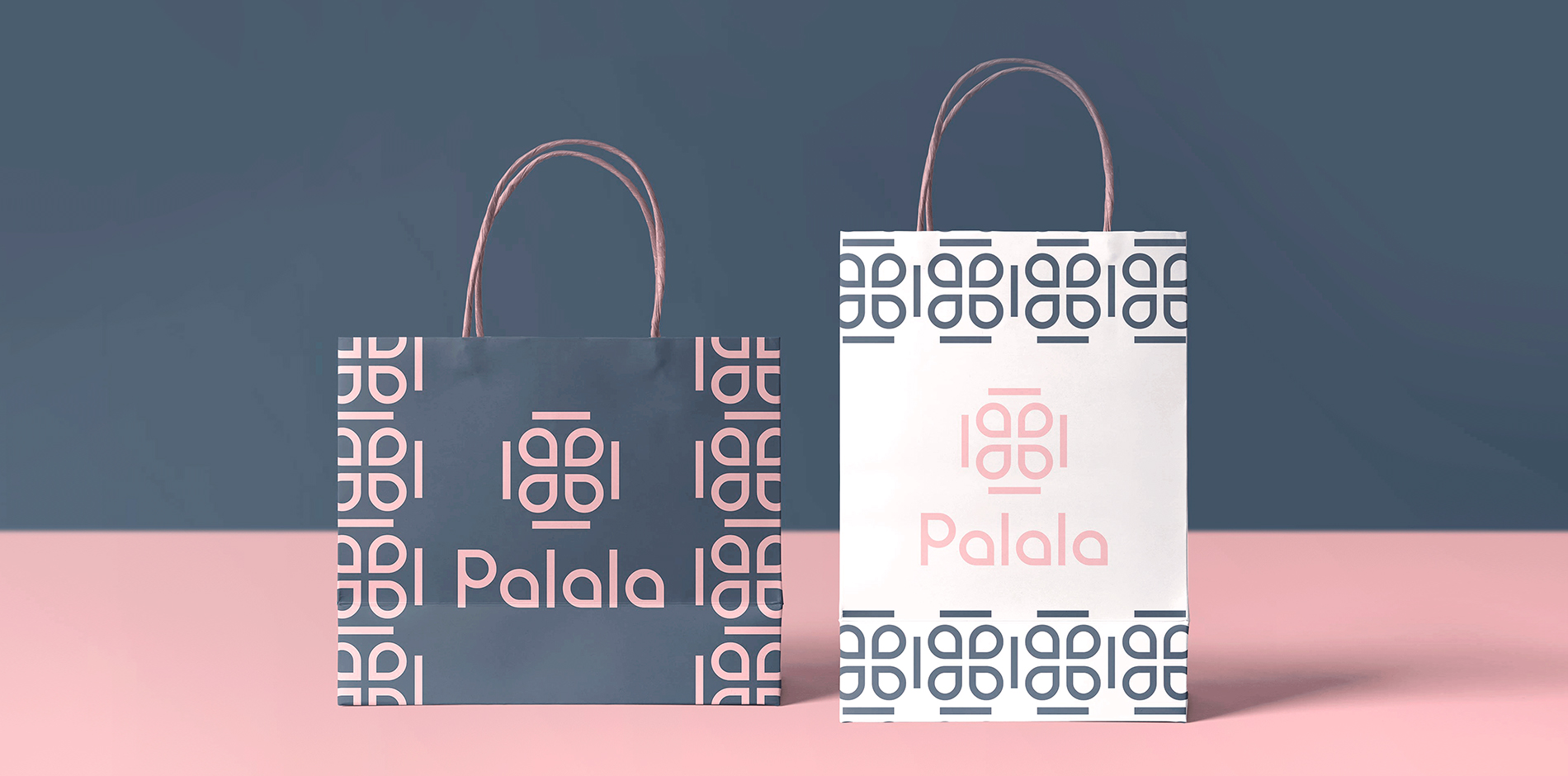 Palala瘦身減肥產(chǎn)品與服務(wù)工作室品牌logo設(shè)計形象vi設(shè)計,方形花朵高識別風(fēng)格-紙袋