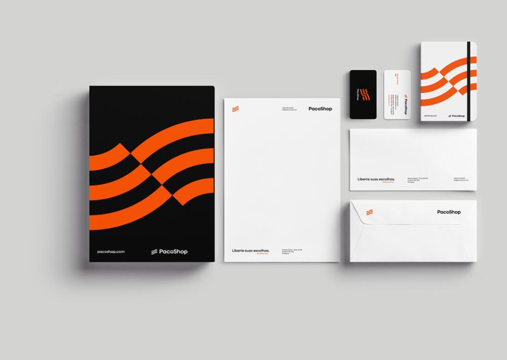 Paco進(jìn)出口電子數(shù)碼商品商店品牌logo設(shè)計vi設(shè)計“線條國旗”核心視覺元素