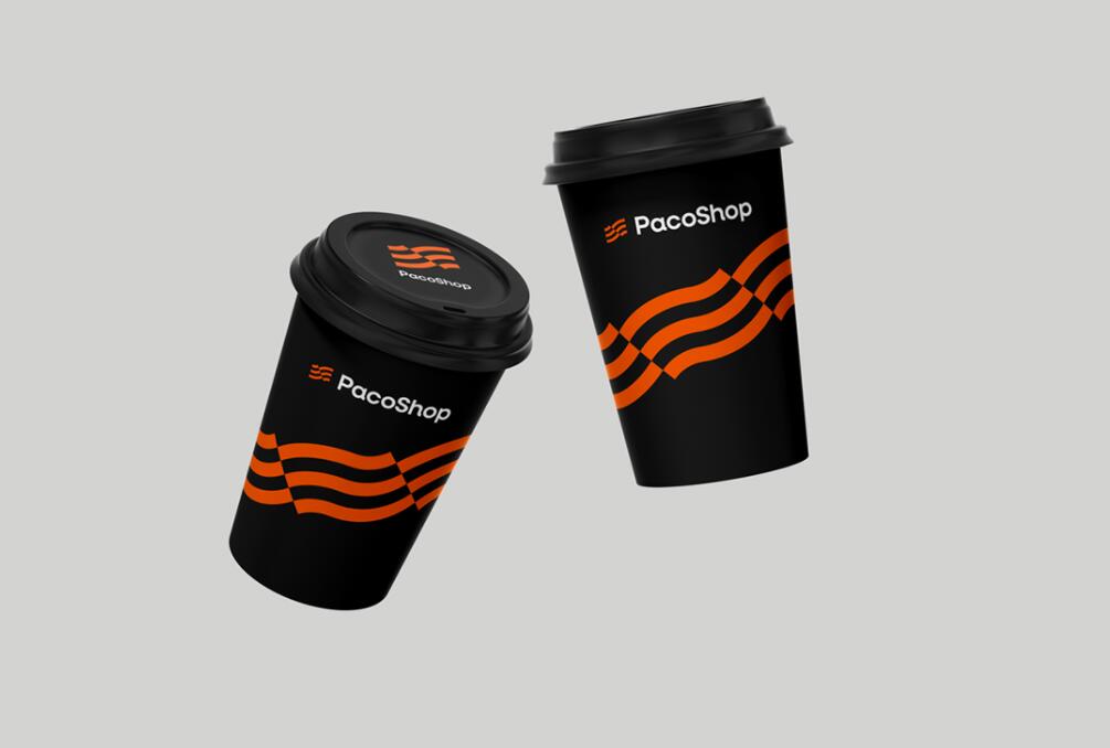 Paco進(jìn)出口電子數(shù)碼商品商店品牌logo設(shè)計vi設(shè)計“線條國旗”核心視覺元素