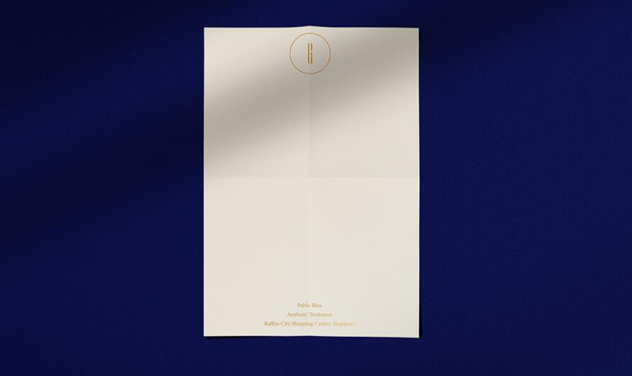 PABLO BLAU高端護膚美容會所診所logo設計品牌形象vi設計,藍金色奢華風格 PABLO BLAU高端護膚美容會所診所logo設計品牌形象vi設計,藍金色奢華風格