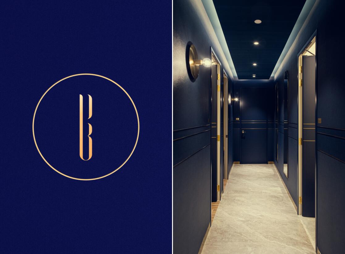 PABLO BLAU高端護膚美容會所診所logo設計品牌形象vi設計,藍金色奢華風格 PABLO BLAU高端護膚美容會所診所logo設計品牌形象vi設計,藍金色奢華風格