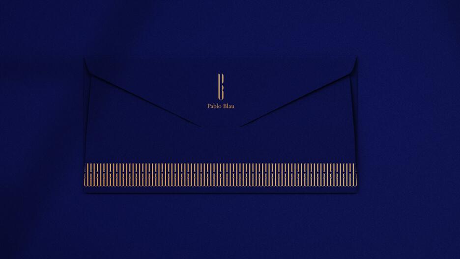 PABLO BLAU高端護膚美容會所診所logo設計品牌形象vi設計,藍金色奢華風格 PABLO BLAU高端護膚美容會所診所logo設計品牌形象vi設計,藍金色奢華風格