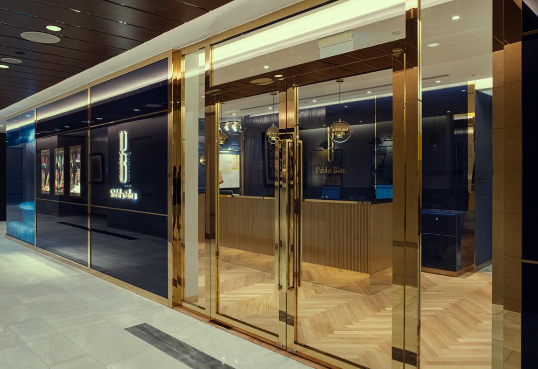 PABLO BLAU高端護膚美容會所診所logo設計品牌形象vi設計,藍金色奢華風格 PABLO BLAU高端護膚美容會所診所logo設計品牌形象vi設計,藍金色奢華風格