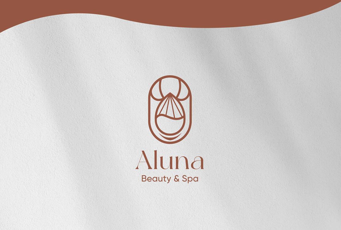 Aluna 女子美容水療中心logo設(shè)計(jì)品牌形象vi設(shè)計(jì)，高端優(yōu)雅放松氛圍