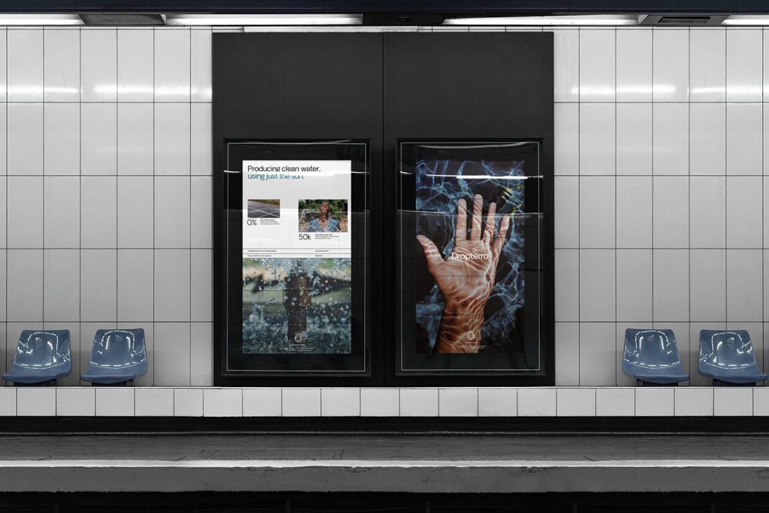 Dropterra 淡水清潔凈化公司logo設(shè)計(jì)“線條水滴”元素