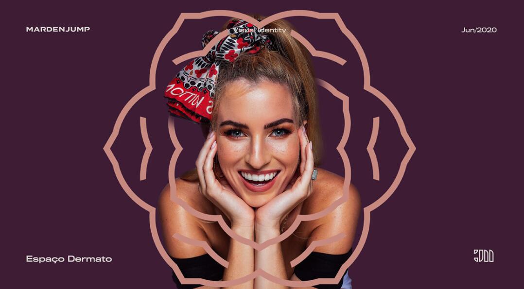 Espa?o Dermato 皮膚病醫(yī)療診所及醫(yī)美醫(yī)院logo設(shè)計(jì)vi設(shè)計(jì)，桃花元素