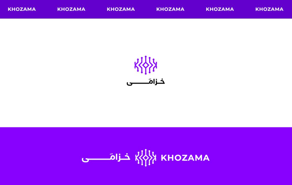 Khozama數碼科技電子產品在線商店品牌logo設計vi設計，“字母k+電路”圖案