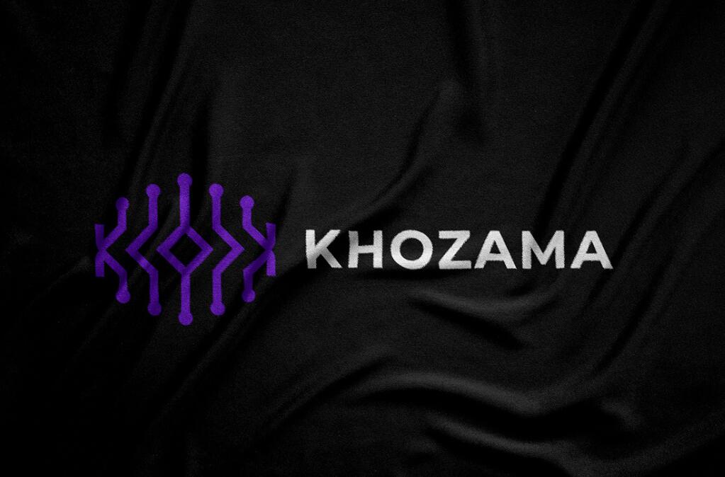 Khozama數碼科技電子產品在線商店品牌logo設計vi設計，“字母k+電路”圖案